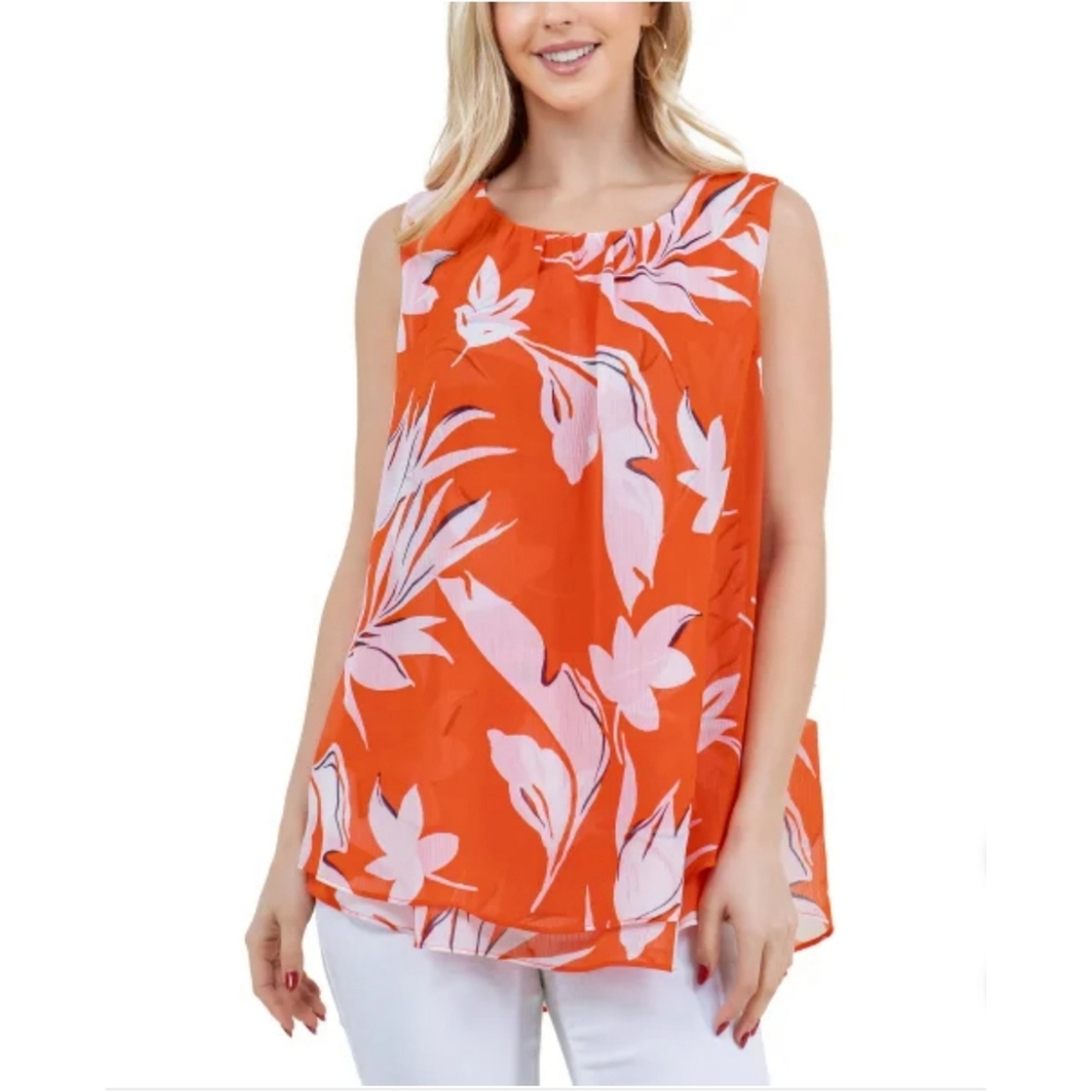 CRISTINA B SLEEVELESS LADIES TOP DOUBLE LAYER